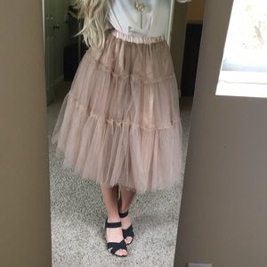Dusty rose tule and silk skirt 🌷